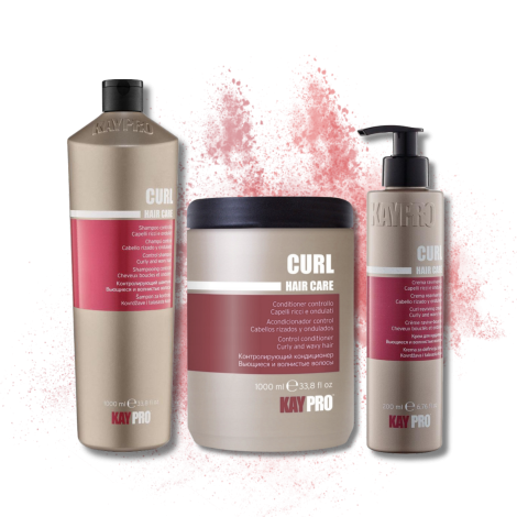 KAYPRO CURL zestaw loki | szampon 1000 ml + odżywka 1000 ml + krem 200 ml - 2
