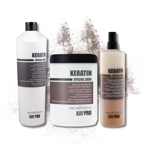 KAYPRO KERATIN zestaw | szampon 1000 ml + maska 1000 ml + spray 500 ml - 2