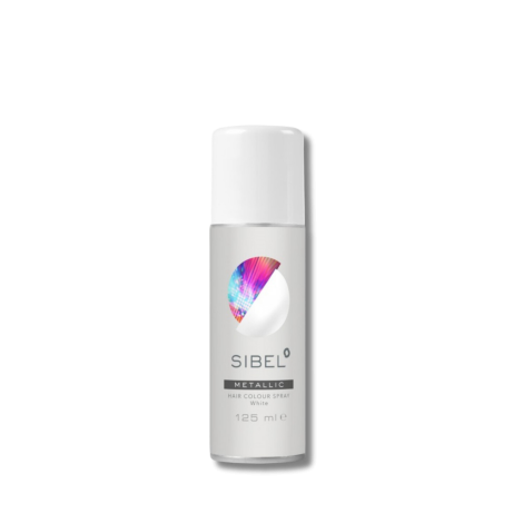 SIBEL HAIR COLOUR SPRAY METALLIC lakier metaliczny 125 ml | Biały