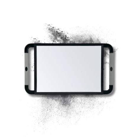 SIBEL V-DESIGN lustro z gumowymi uchwytami czarne - 2