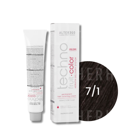 ALTER EGO TECHNOFRUIT trwała farba do włosów z keratyną 100 ml | 7/1