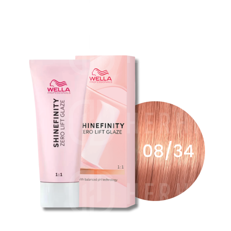 WELLA SHINEFINITY Zero Lift Glaze półtrwała farba do włosów 60 ml | 08/34