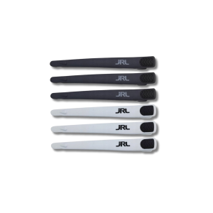 JRL Antypoślizgowe klipsy fryzjerskie do włosów czarne i białe 6 szt.