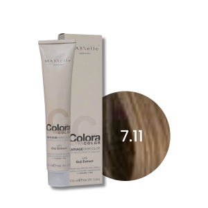 MAXXELLE COLORA ULTRA COLOR trwała farba do włosów anti-age 100 ml | 7.11