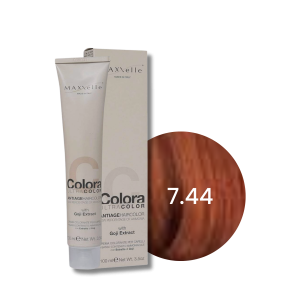 MAXXELLE COLORA ULTRA COLOR trwała farba do włosów anti-age 100 ml | 7.44