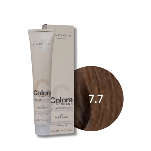 MAXXELLE COLORA ULTRA COLOR trwała farba do włosów anti-age 100 ml | 7.7
