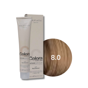 MAXXELLE COLORA ULTRA COLOR trwała farba do włosów anti-age 100 ml | 8.0