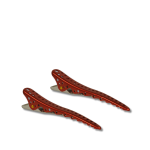 Y.S. PARK Shark Clips aluminiowe klipsy z zębami 2 szt. | Czerwone