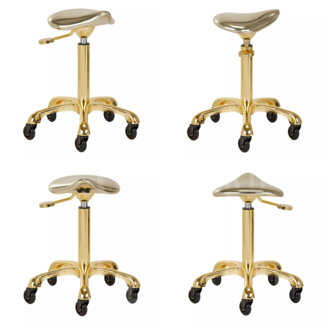 GABBIANO Roll Speed taboret na kółkach z regulacją wysokości | Fine Gold - 3