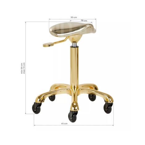 GABBIANO Roll Speed taboret na kółkach z regulacją wysokości | Fine Gold - 7
