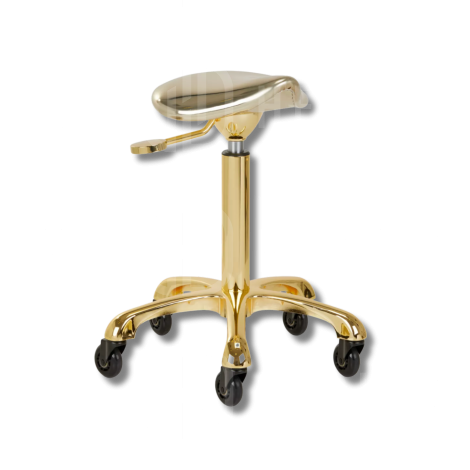 GABBIANO Roll Speed taboret na kółkach z regulacją wysokości | Fine Gold