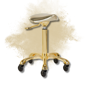 GABBIANO Roll Speed taboret na kółkach z regulacją wysokości | Fine Gold - image 2