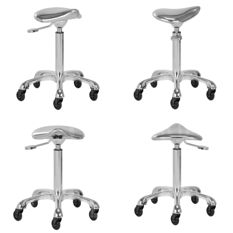 GABBIANO Roll Speed taboret na kółkach z regulacją wysokości | Fine Silver - 3