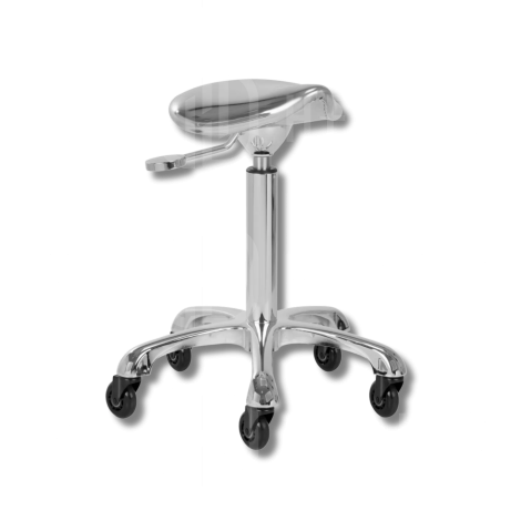 GABBIANO Roll Speed taboret na kółkach z regulacją wysokości | Fine Silver