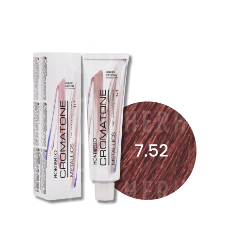 MONTIBELLO CROMATONE METALLICS profesjonalna farba do włosów 60 ml | 7.52