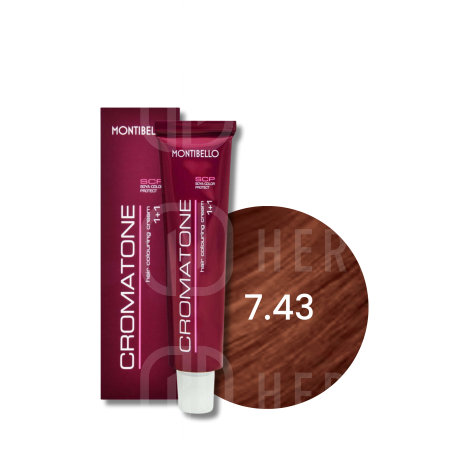 MONTIBELLO CROMATONE profesjonalna trwała farba do włosów 60 ml | 7.43