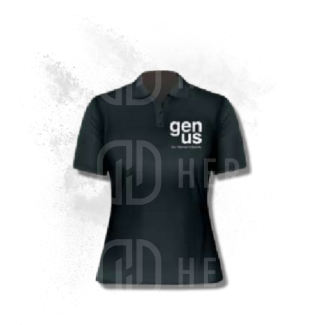 GENUS AKCESORIA koszulka czarna polo damska - 2