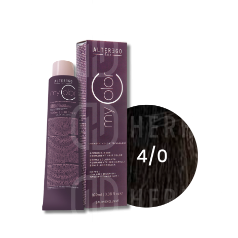 ALTER EGO MY COLOR trwała farba do włosów bez amoniaku 100 ml | 4/0