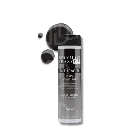 BE HAIR BE COLOR CRAZY bezpośrednia żelowa farba toner 150 ml | Anthracite - 2