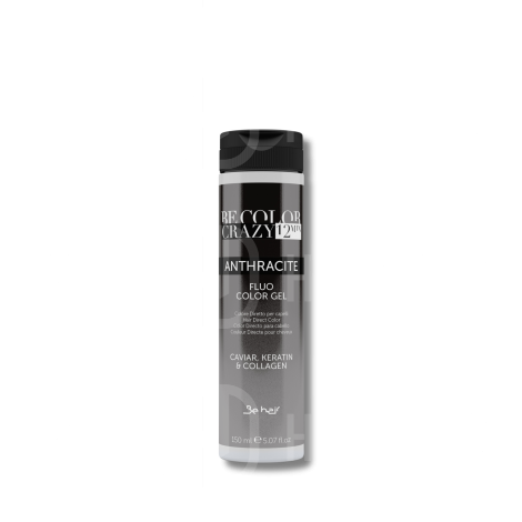 BE HAIR BE COLOR CRAZY bezpośrednia żelowa farba toner 150 ml | Anthracite