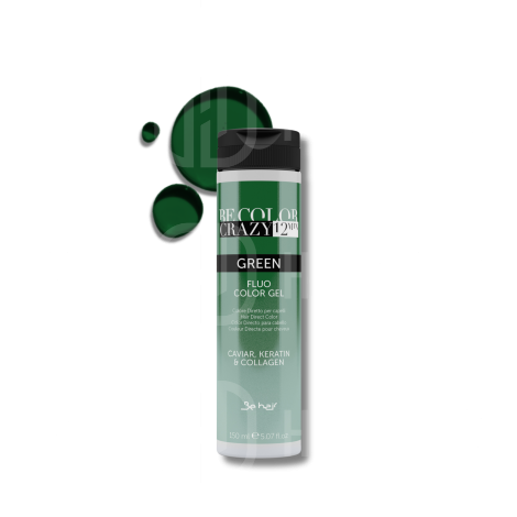 BE HAIR BE COLOR CRAZY bezpośrednia żelowa farba toner 150 ml | Green - 2