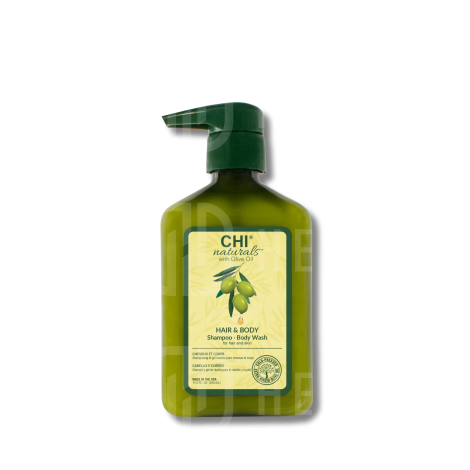 CHI NATURALS Olive Oil szampon 2w1 do włosów i ciała z oliwą 340 ml