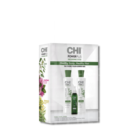CHI POWER PLUS Kit zestaw szampon + odżywka + kuracja 2 x 355 ml + 104 ml