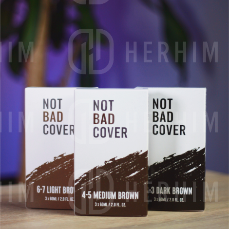 NOT BAD STUFF COVER farba do włosów i brody 3 x 60 ml | 6-7 light brown - 3