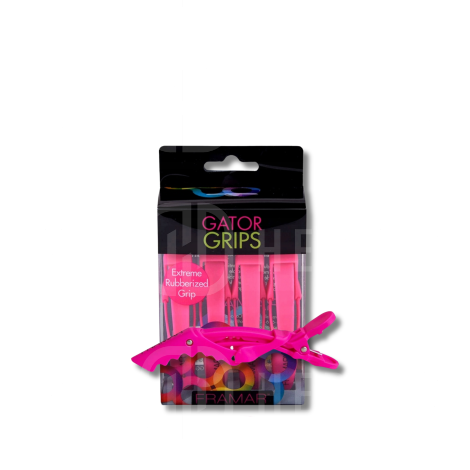 FRAMAR Gator Grips Pink krokodylki spinki klipsy do włosów 4 szt. różowe - 4