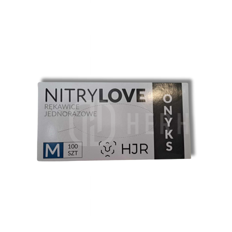HJR ONYKS NITRYLOVE jednorazowe rękawiczki nitrylowe czarne 100 szt. | M