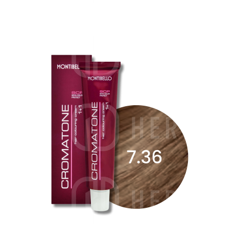 MONTIBELLO CROMATONE profesjonalna trwała farba do włosów 60 ml | 7.36