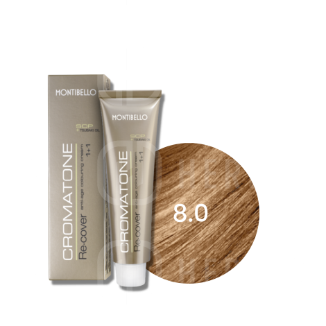 MONTIBELLO CROMATONE RECOVER farba do włosów siwych 60 ml | 8.0