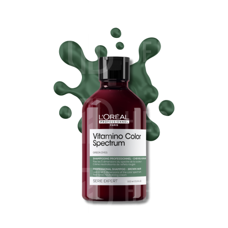 L'OREAL VITAMINO COLOR SPECTRUM zielony szampon neutralizujący 300 ml - 2