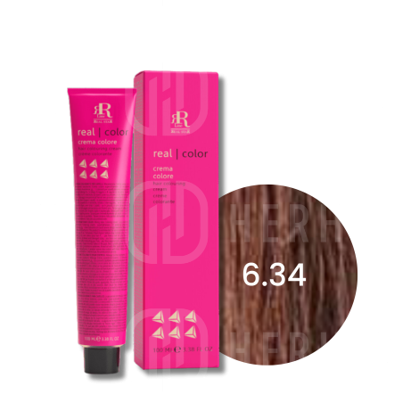 RR LINE REAL COLOR trwała farba do włosów w kremie 100 ml | 6.34