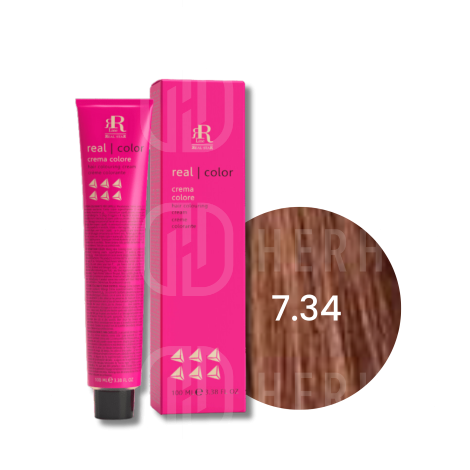 RR LINE REAL COLOR trwała farba do włosów w kremie 100 ml | 7.34