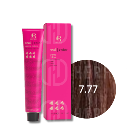 RR LINE REAL COLOR trwała farba do włosów w kremie 100 ml | 7.77