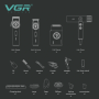 VGR PRO 4IN1 zestaw w walizce maszynka + trymer + golarka + suszarka - 5