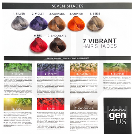 GENUS SEVEN SHADES maska koloryzująca z wodą organiczną 200 ml | Silver - 7
