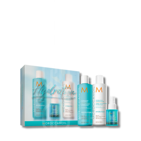 MOROCCANOIL HYDRATION zestaw szampon + odżywka + leave-in + balsam