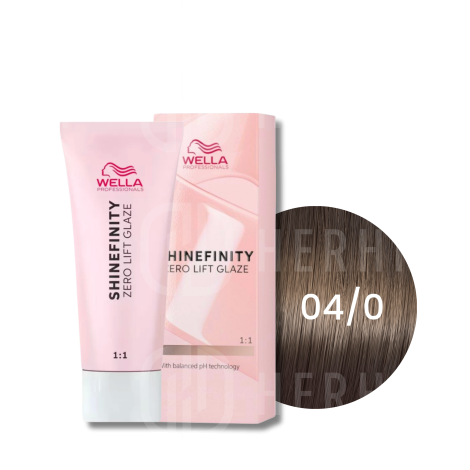 WELLA SHINEFINITY Zero Lift Glaze półtrwała farba do włosów 60 ml | 04/0