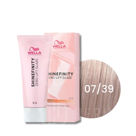 WELLA SHINEFINITY Zero Lift Glaze półtrwała farba do włosów 60 ml | 07/39