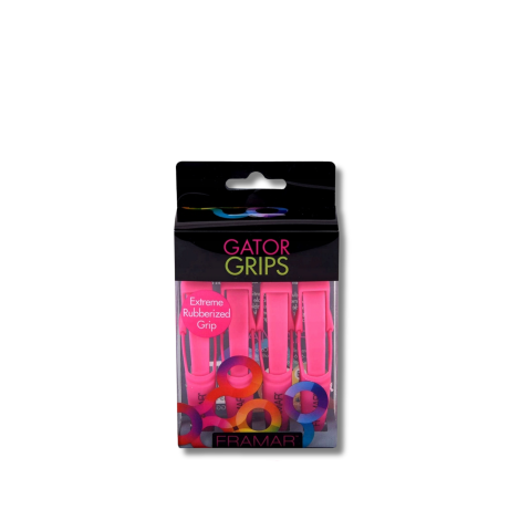 FRAMAR Gator Grips Pink krokodylki spinki klipsy do włosów 4 szt. | Różowe - 2