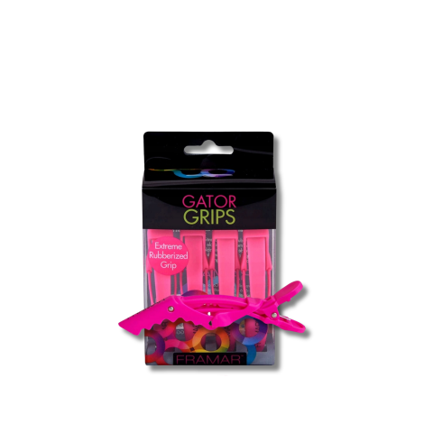FRAMAR Gator Grips Pink krokodylki spinki klipsy do włosów 4 szt. | Różowe - 4
