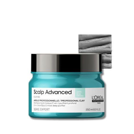 L'OREAL SCALP ADVANCED CLAY 6% maska oczyszczająca z glinką 2w1 250 ml - 2