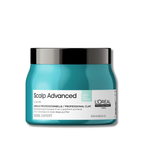 L'OREAL SCALP ADVANCED CLAY 6% maska oczyszczająca z glinką 2w1 500 ml