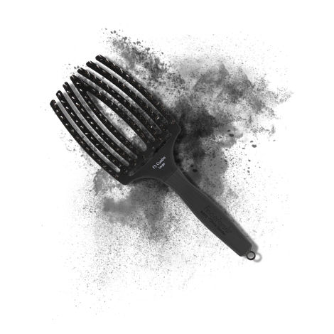 OLIVIA GARDEN FINGERBRUSH COMBO L szczotka z włosiem dzika | Black Czarna - 2