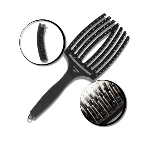 OLIVIA GARDEN FINGERBRUSH COMBO L szczotka z włosiem dzika | Black Czarna - 3