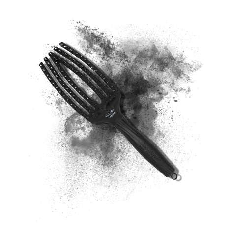 OLIVIA GARDEN FINGERBRUSH COMBO M szczotka z włosiem dzika | Black Czarna - 2