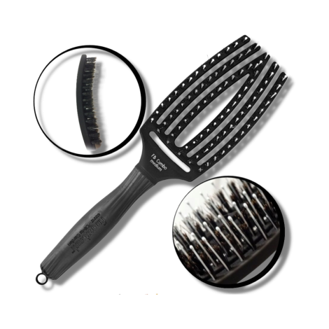 OLIVIA GARDEN FINGERBRUSH COMBO M szczotka z włosiem dzika | Black Czarna - 3