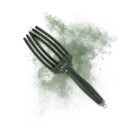 OLIVIA GARDEN FINGERBRUSH COMBO M szczotka z włosiem dzika | Green Emerald - 2